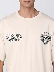 เสื้อยืดฮิปฮอปโอเวอร์ไซส์สำหรับผู้ชาย พิมพ์ลายพัฟ โลโก้ลายนูน แฟชั่นไฮสตรีทระดับพรีเมียม ผ้าคอตตอนผสม - Product Image 3