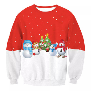 Merry <b>Christmas</b> Cartoon Santa Sublimation Sweatshirt Unisex Adult Pullover Holiday Crewneck Top - Product Image 6