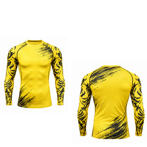 T-shirt de compression personnalisé pour hommes, séchage rapide, respirant, extensible, pour la gym, l'entraînement sportif, la fitness, la tenue athlétique, vente en gros - Product Image 6