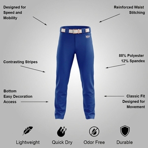 Pantalones de béisbol profesionales, duraderos, de poliéster, para práctica, cónicos, transpirables, atléticos, sublimados, para equipo de béisbol. - Product Image 3