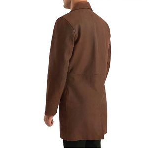 Chaqueta de Motociclista de Cuero Genuino Marrón, Elegante, Duradera, de Primera Calidad, Informal, para Hombre, con Logotipo Frontal, para Otoño - Product Image 2