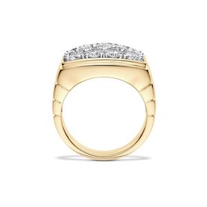 Lab Grown Diamond 14K Gold Cluster <b>Ring</b> Hip Hop Style <b>Statement</b> <b>Ring</b> Wedding Anniversary Engagement Rhodium Plated Luxury for - Product Image 2