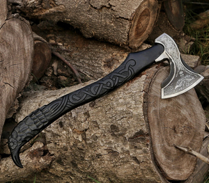 ขวานเหล็กกล้าคาร์บอน ด้ามไม้แอช สำหรับช่างก่อสร้าง รุ่น Ragnar New Vikings Axe ขวานไวกิ้งนอร์ดิกที่ดีที่สุด ขวานไวกิ้งนอร์ดิกคุณภาพพรีเมียม ทำด้วยมืออย่างประณีต - Product Image 4
