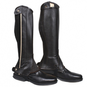 Half Genuine Leather Multi-Purpose Horse Riding Chaps Durable Equestrian Leg Protection for Training, Show Jumping & Western - Product Image 3
