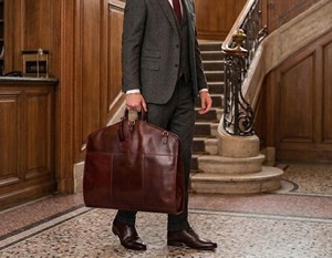 B2B Wholesale Luxury Classic Genuine Leather <b>Suit</b> <b>Carrier</b> Multi-function Heavy Duty Business Travel Garment Bag Zipper Buckle - Product Image 5