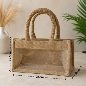 Bolsa de Regalo de PVC Transparente y Yute Premium |   Bolsa de Regalo Transparente Reutilizable para Almacenamiento y Transporte |   Venta al por Mayor de Productos de Calidad OEM Personalizados para Exportación a India - Product Image 4