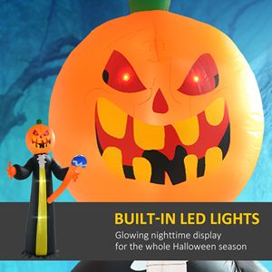 Fantasma Gonfiabile di Halloween a Forma di Testa di Zucca in PVC da 3 Metri con LED e Martello, Decorazione Gonfiabile per Interni ed Esterni - Product Image 4