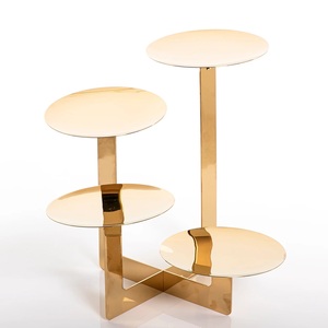 Contemporary 3-Tier Stainless Steel Eco-Friendly <b>Cake</b> <b>Stand</b> Dishwasher Safe Dessert Cupcake Serving <b>Stand</b> Opp Bag Weddings - Product Image 2