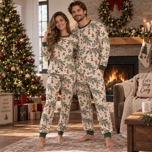Conjunto de Pijama Navideño de Franela para Mujer, Manga Larga, Cuello Redondo, Térmico, Dos Piezas, Ropa de Dormir Acogedora para Invierno - Product Image 6