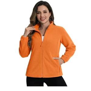 เสื้อแจ็คเก็ตซิปผู้หญิงแบบกำหนดเอง ผ้าฟลีซหนานุ่ม อุ่นสบาย - Product Image 1