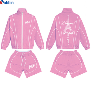 Conjunto Corto Deportivo de Verano para Hombre, Personalizado, Cómodo, Estilo Vintage, con Cierre, Bordado, Resistente al Viento, de Nailon Impermeable - Product Image 6