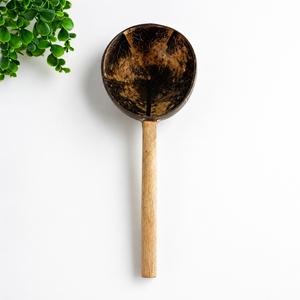 Cuchara de Servir de Madera de Coco Hecha a Mano y Personalizada, Estilo Chino Tradicional, Ecológica, Utensilio para Servir Alimentos - Product Image 4