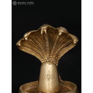 Estatua de Shiva Linga hecha a mano de 6 pulgadas en latón escultura tradicional india para regalar - Product Image 3