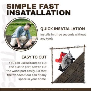 Piastrelle per Pavimenti Esterni in Legno di Acacia a Incastro, Motivo a Scacchi, 10 Pezzi 30x30 cm, Marrone Scuro, Pavimentazione per Esterni in Legno Duro - Product Image 3