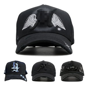 Casquette Trucker Homme Vintage avec Emblème Aigle Chasseur du Ciel, Effet Vieilli, Dos en Maille Respirante, Fermeture Snapback, Style Décontracté Extérieur - Product Image 1