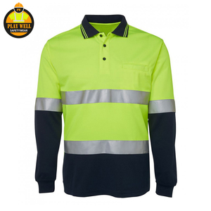 Camiseta de Trabajo de Alta Visibilidad Reflectante, Personalizada, de Manga Larga, de Algodón, para Construcción - Product Image 2