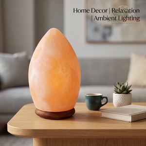 Lámpara de Cristal con Forma de Huevo y Base de Madera, Ecológica y Hecha a Mano para Decoración del Hogar y Oficina, Iluminación Ambiental y Purificación del Aire - Product Image 6