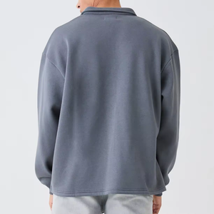 Sudaderas baratas al por mayor para hombre, con cuello en V, manga larga, estilo casual de otoño, corte regular, de algodón liso. - Product Image 2