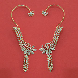 Grossistes de bijoux fantaisie artificiels en Inde, boucles d'oreilles en diamant américain avec placage rhodium 444655 - Product Image 2
