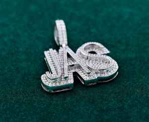 Colgante de Plata 925 con Moissanita VVS, Joyería Hip Hop Iced Out, Colgante Personalizado con Letra o Nombre para Hombre - Product Image 1