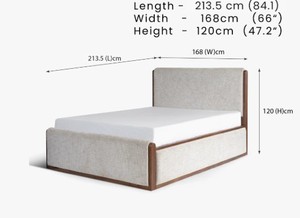 Modern Upholstered <b>with</b> Fabric <b>Bed</b> Frame <b>Queen</b> Size Soft <b>Bed</b> <b>with</b> Quilted Headboard and Footboard - Product Image 6
