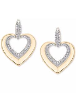 2-PC. Juego de collar con colgante de corazón de diamante y pendientes colgantes a juego (1/5 CT. T. W.) en plata de ley chapada en oro de 14K, exclusivamente - Product Image 5