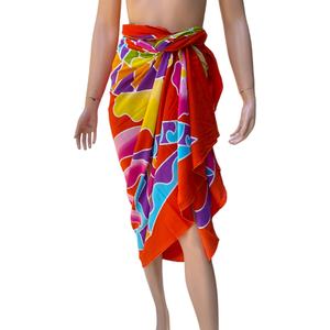 100% rayonne une pièce maillots de bain à fleurs peint à la main plage sarong large sélection de couleurs imprimé Bikini ornements pour le sport - Product Image 4