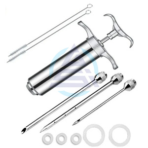 Kit d'injecteur d'assaisonnement pour viande, injecteurs de marinade pour dinde, seringue de cuisson en acier inoxydable avec 3 aiguilles - Product Image 4