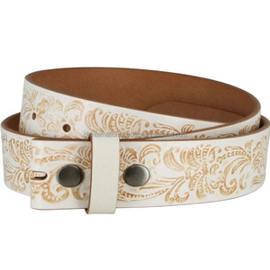Ceinture en cuir à grain lisse occidental, pour l'outillage entièrement durable, tissage avec motif en tissage gaufré et à fermeture à pression, vente en gros, d'usine - Product Image 6