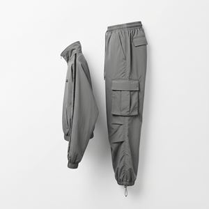 Ensemble de survêtement pour homme, veste coupe-vent en nylon, lavage à l'acide, réfléchissant, deux pièces, pantalon cargo pour homme, streetwear, respirant - Product Image 4