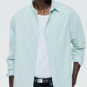 Camisa Oxford de Corte Regular para Hombre, Manga Larga, con Botones, de Algodón, Informal, Elegante, para Oficina, Negocios, Clásica y Estilosa - Product Image 4