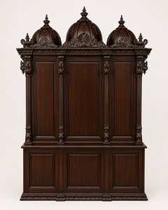 Compre el Templo Sagwan Wood Shree Lakshmi Narayan, un Mandir para el Hogar Tallado a Mano en Estilo Swaminarayan, un producto muy vendido, fabricado y exportado para EE. UU. - Product Image 5