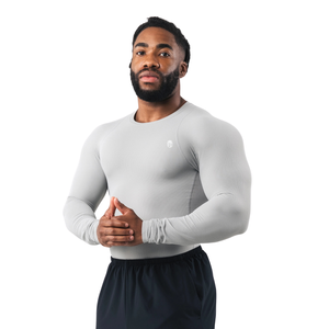 T-shirt de compression à manches longues pour homme, coupe ajustée, soutien musculaire, idéal pour la gym et l'entraînement - Product Image 2