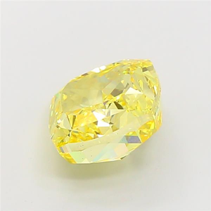 Diamant de laboratoire de qualité supérieure, jaune vif fantaisie, taille coussin, 6,63 carats, VS2, diamant synthétique non monté, certifié IGI, diamant CVD. - Product Image 2