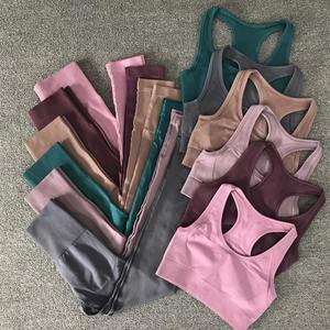 Ropa Deportiva al por Mayor para Mujer, Conjunto de Yoga, Ropa de Gimnasio, Fitness, Ejercicio, Ropa Deportiva sin Costuras, Conjunto de Yoga Activo para Mujer - Product Image 5