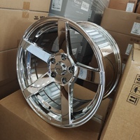 2024 nouvelles jantes en alliage d'aluminium coulé à 5 rayons entièrement chromées 17 pouces 5x1143 en stock