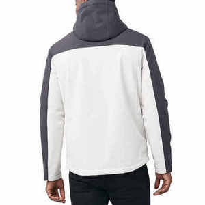Veste softshell homme à blocs de couleur, à capuche, zippée, coupe-vent, vêtements d'extérieur, logo personnalisé - Product Image 4