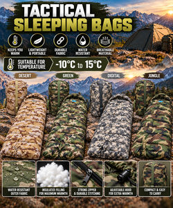 Sacos de dormir tácticos de calidad premium, duraderos, aislantes, cómodos, en colores lisos/camuflaje, fabricante mayorista, ISO válido, para todo tipo de clima. - Product Image 2
