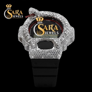 Reloj de Lujo con Diamantes Moissanite Negros VVS, Números Romanos, Correa de Caucho y Acero Inoxidable de Alta Calidad, Movimiento Mecánico - Product Image 2