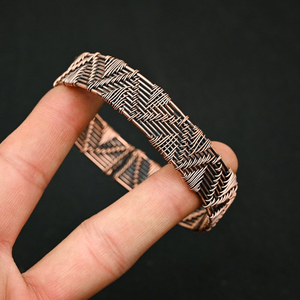 Pulsera artesanal 100% cobre para mujeres y hombres, regalos y artesanías para la salud de la piel, India - Product Image 4