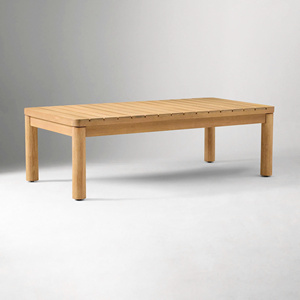 Modern <b>Wood</b> <b>Outdoor</b> Coffee <b>Table</b> with Slatted Top for Patio Garden Lounge - Product Image 1
