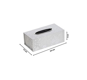 Oriental Style Gold Plum Blossom Design Tissue Box Free Standing Rectangular Shape Dark Gray Color Tissue Box Kitchen Tissue Box - Product Image 2