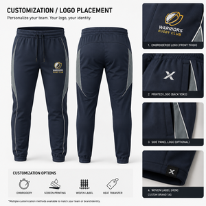 X Men's <b>Navy</b> Blue Polyester Sweatpants Elastic Waist Breathable Quick Dry Moisture Wicking All Seasons Regular Fit Rugby Style - Product Image 4