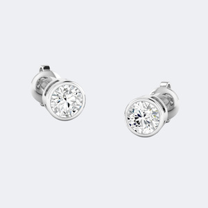 Boucles d'oreilles de luxe en or 9 carats plaqué or, serties de diamants de laboratoire de couleur E, taille ronde, 0,50 carat au total, certifiées IGI - Product Image 2