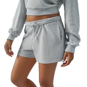 Femmes 2025 décontracté automne Jogging costume à manches longues pour salon ensemble avec au-dessus du genou Shorts solide motif correspondant tenues - Product Image 5