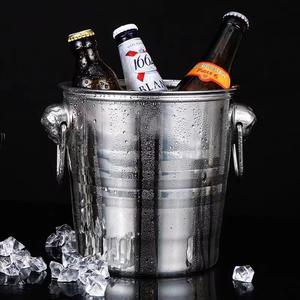 ถังน้ำแข็งสแตนเลสสีตามสั่ง ลดราคาพิเศษ พร้อมหูหิ้ว สำหรับใส่เบียร์ ไวน์ แชมเปญ เหมาะสำหรับงานปาร์ตี้ที่บาร์ - Product Image 5