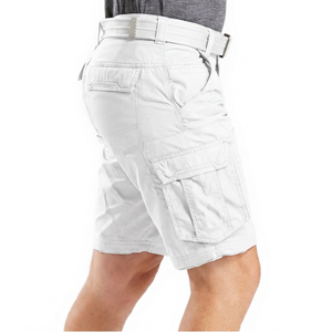 Shorts pour hommes, taille mi-haute, séchage rapide, style workwear, tissu en toile avec poches - Product Image 3