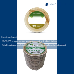 Bol rond en feuille d'arec, écologique, vaisselle jetable biodégradable en feuille d'arec, couverts en feuille de palmier, assiettes - Product Image 3