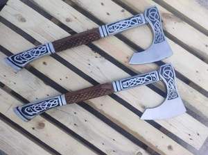 Thewizcrafts Handmade Industrial High Carbon Steel Tomahawk Hatchet Multi-Purpose Camping Outdoor Survival <b>Axe</b> Steel Handle - Product Image 2