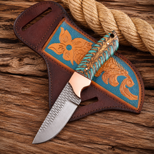 Cuchillo Vaquero Hecho a Mano de Acero D2, Mango de Piña, Funda de Cuero Tipo Pancake, Regalo para Ocasiones Especiales - Product Image 2